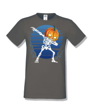 Мъжка тениска Хелоуин Halloween Pumpkin skeleton dabbing
