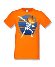 Мъжка тениска Хелоуин Halloween Pumpkin skeleton dabbing