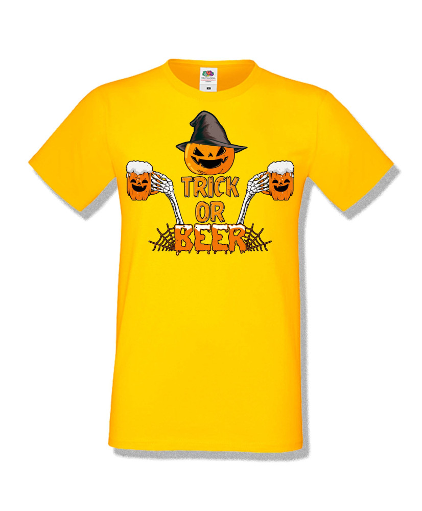 Мъжка тениска Хелоуин Halloween Trick or beer 2