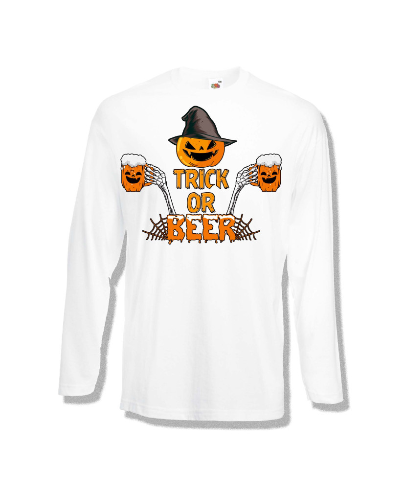 Мъжка тениска Хелоуин Halloween Trick or beer 2