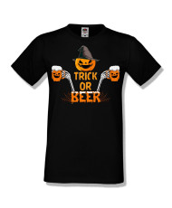 Мъжка тениска Хелоуин Halloween Trick or beer 2