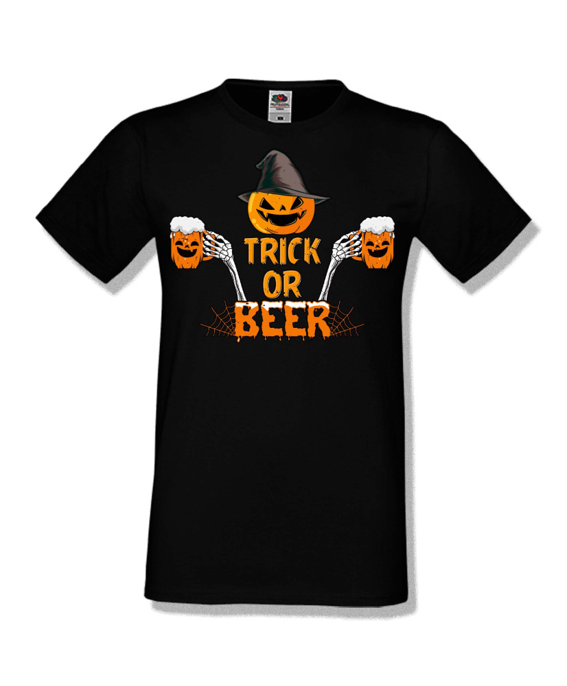 Мъжка тениска Хелоуин Halloween Trick or beer 2