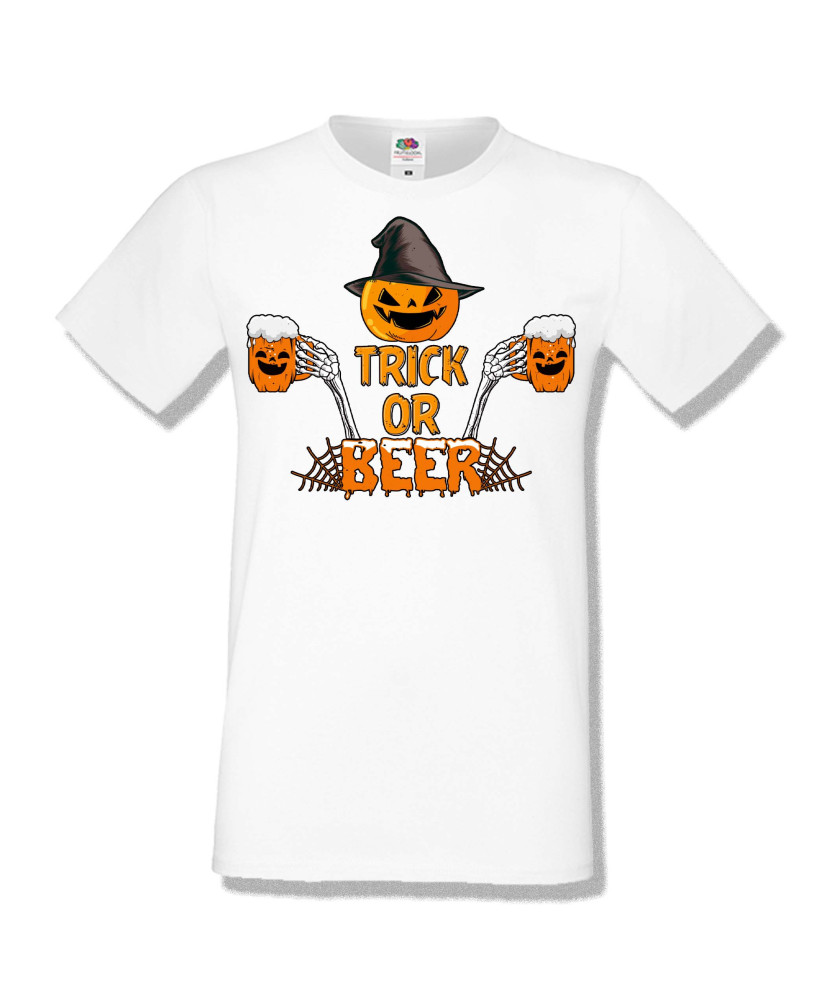 Мъжка тениска Хелоуин Halloween Trick or beer 2