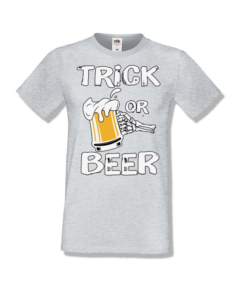 Мъжка тениска Хелоуин Halloween Trick or beer 1
