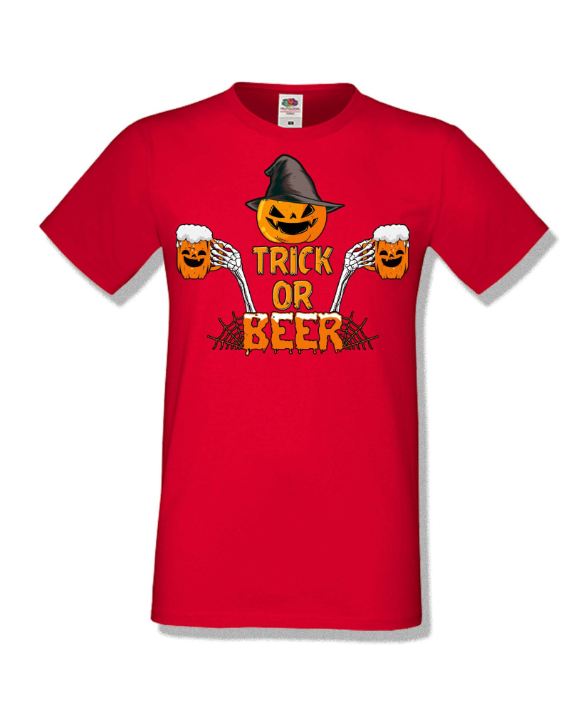 Мъжка тениска Хелоуин Halloween Trick or beer 2
