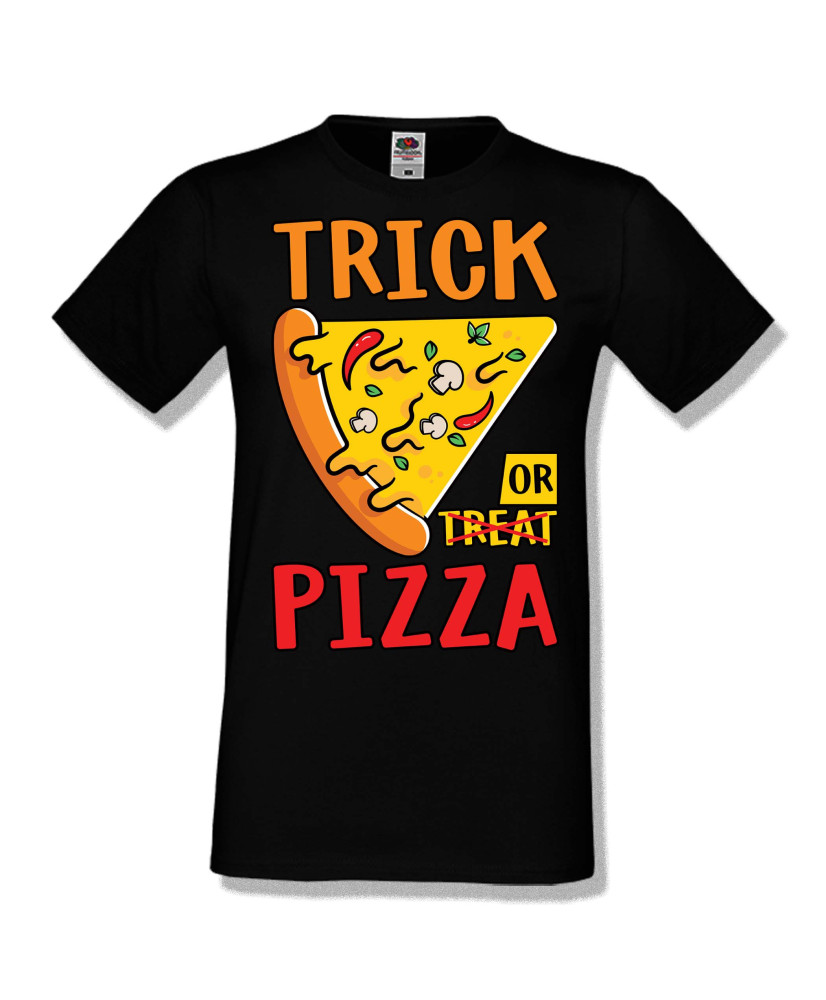 Мъжка тениска Хелоуин Halloween Trick or pizza