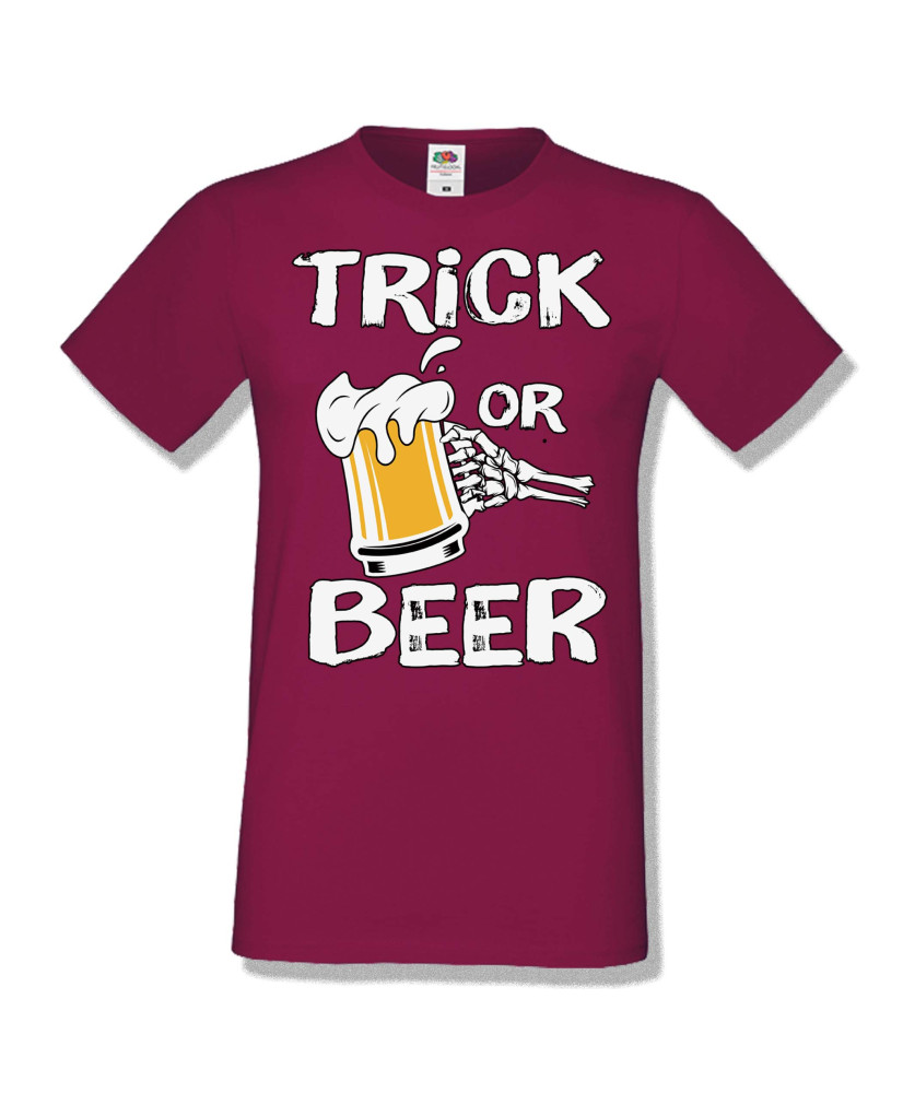 Мъжка тениска Хелоуин Halloween Trick or beer 1