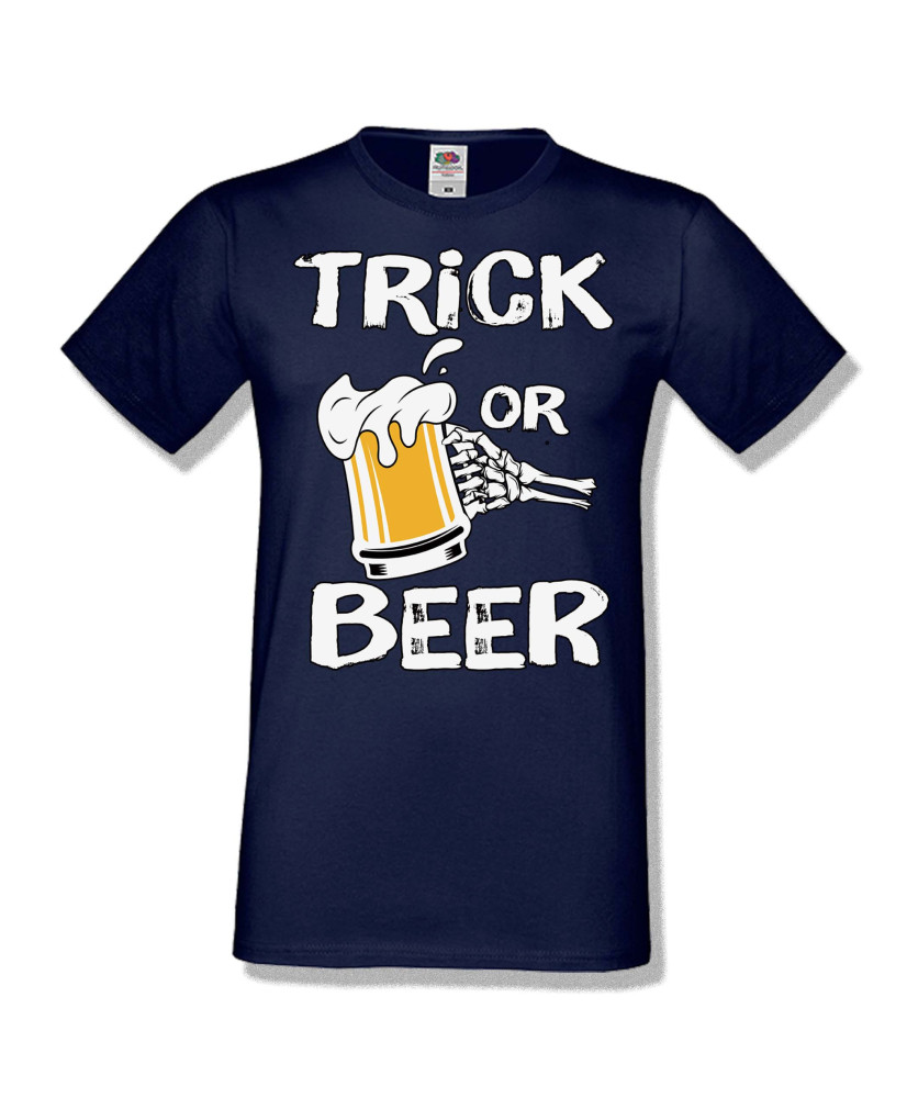 Мъжка тениска Хелоуин Halloween Trick or beer 1