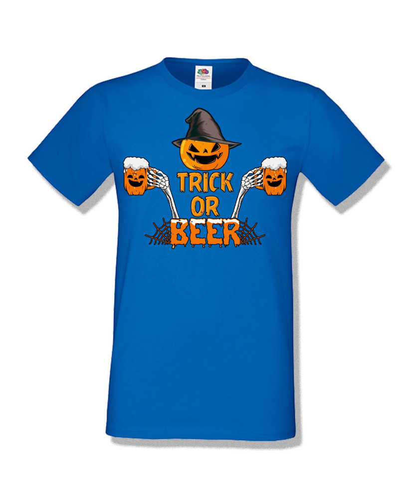 Мъжка тениска Хелоуин Halloween Trick or beer 2