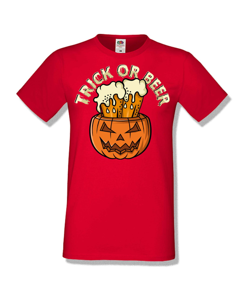 Мъжка тениска Хелоуин Halloween Trick or beer 3