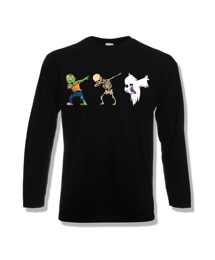 Мъжка тениска Хелоуин Halloween Zombie skeleton ghost dabbing