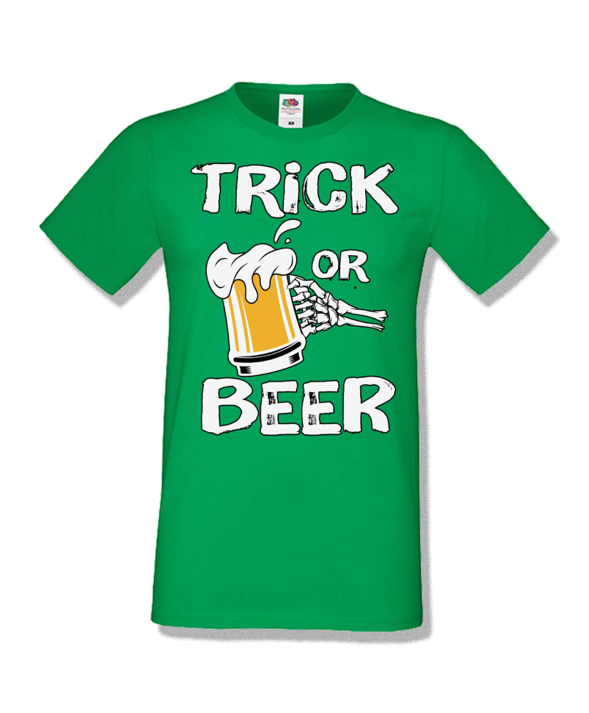 Мъжка тениска Хелоуин Halloween Trick or beer 1