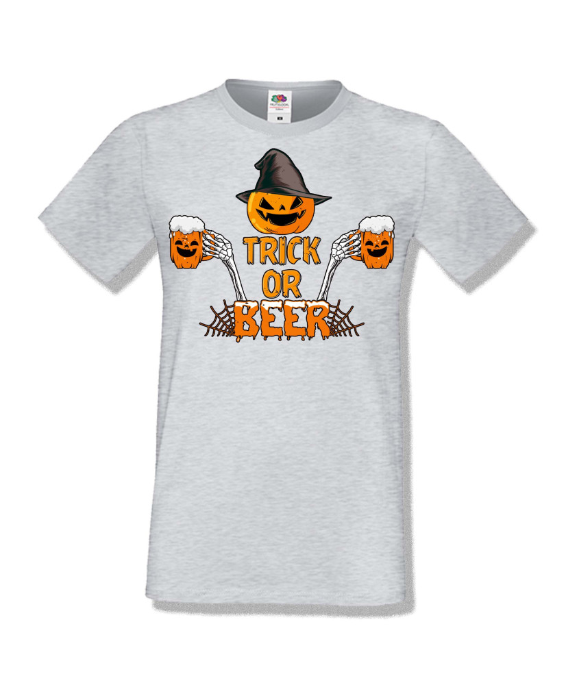 Мъжка тениска Хелоуин Halloween Trick or beer 2