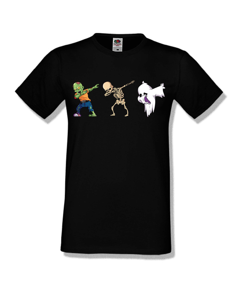 Мъжка тениска Хелоуин Halloween Zombie skeleton ghost dabbing