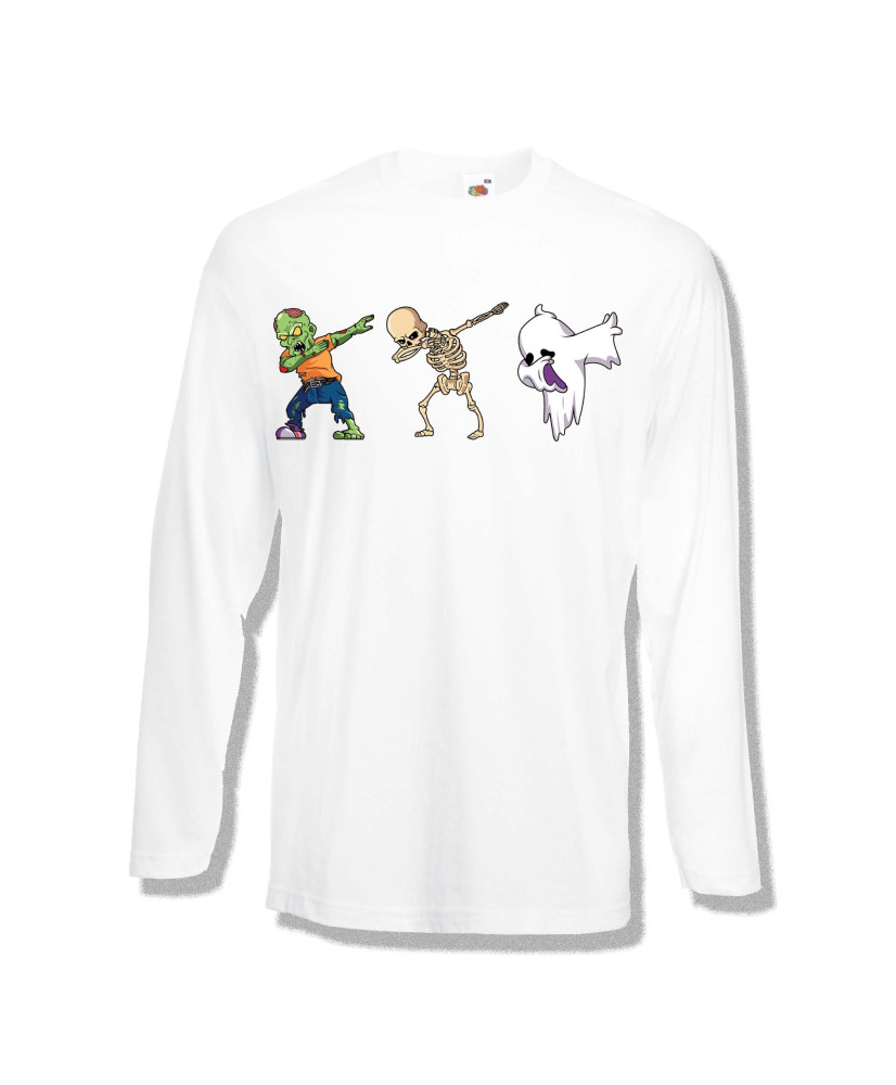 Мъжка тениска Хелоуин Halloween Zombie skeleton ghost dabbing