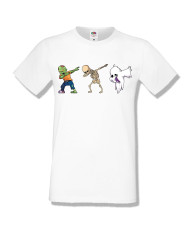 Мъжка тениска Хелоуин Halloween Zombie skeleton ghost dabbing