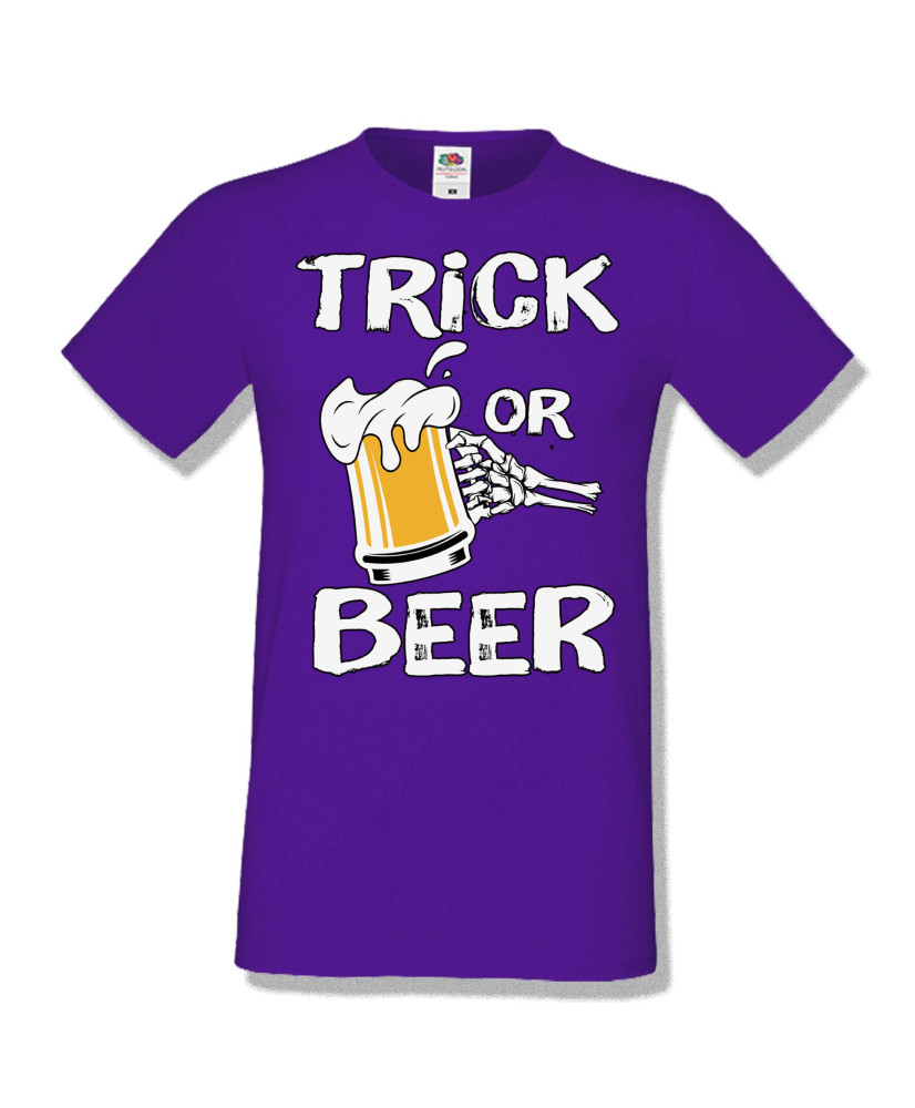 Мъжка тениска Хелоуин Halloween Trick or beer 1
