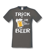 Мъжка тениска Хелоуин Halloween Trick or beer 1