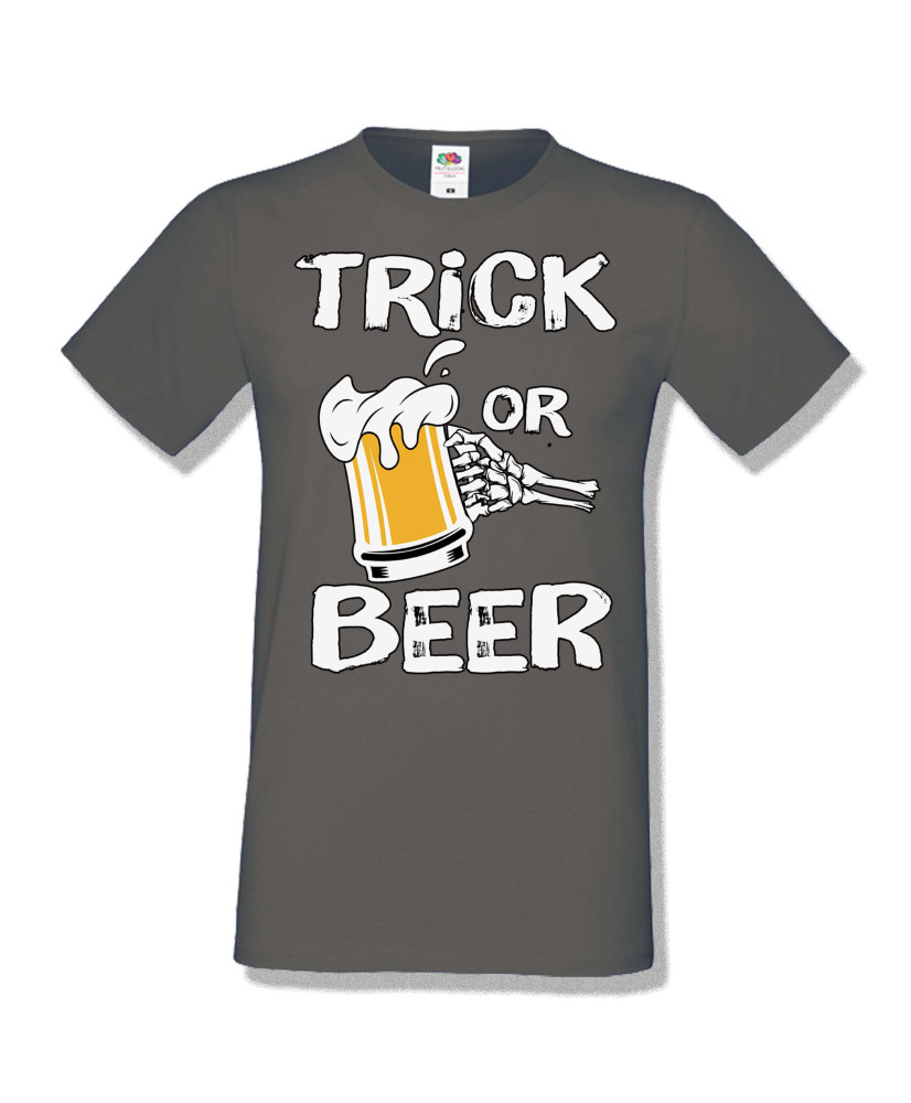 Мъжка тениска Хелоуин Halloween Trick or beer 1