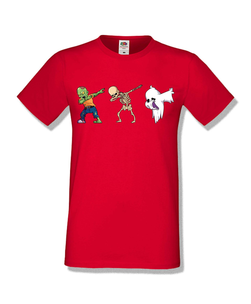 Мъжка тениска Хелоуин Halloween Zombie skeleton ghost dabbing