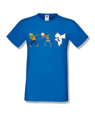 Мъжка тениска Хелоуин Halloween Zombie skeleton ghost dabbing