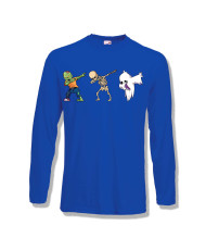 Мъжка тениска Хелоуин Halloween Zombie skeleton ghost dabbing