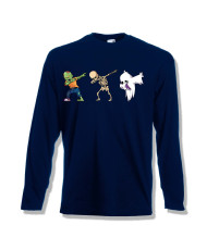 Мъжка тениска Хелоуин Halloween Zombie skeleton ghost dabbing