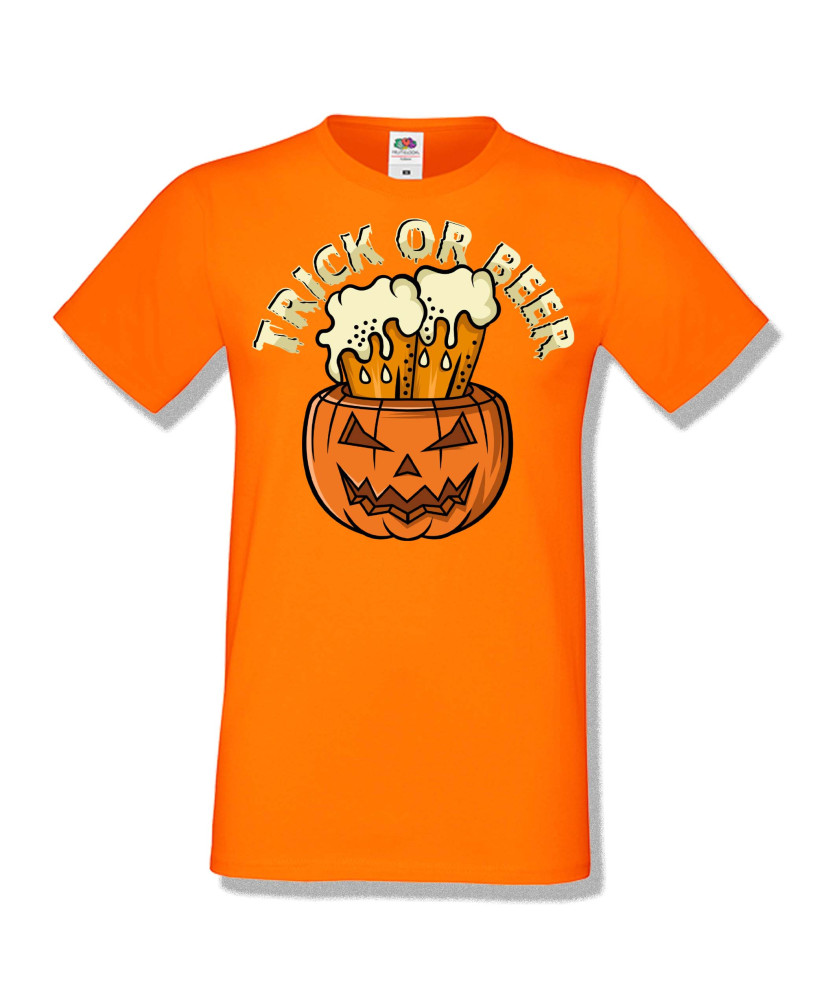 Мъжка тениска Хелоуин Halloween Trick or beer 3