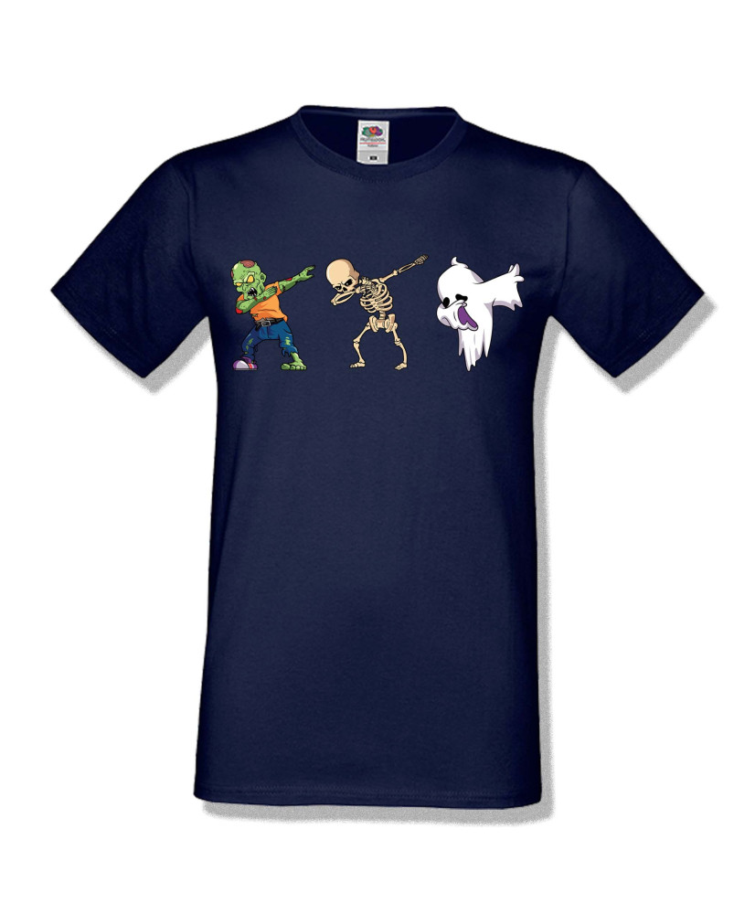 Мъжка тениска Хелоуин Halloween Zombie skeleton ghost dabbing