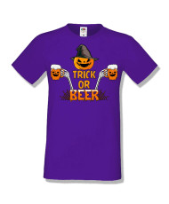Мъжка тениска Хелоуин Halloween Trick or beer 2
