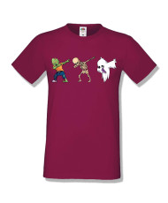 Мъжка тениска Хелоуин Halloween Zombie skeleton ghost dabbing