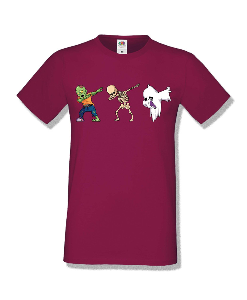 Мъжка тениска Хелоуин Halloween Zombie skeleton ghost dabbing