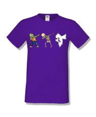 Мъжка тениска Хелоуин Halloween Zombie skeleton ghost dabbing