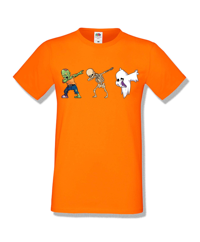 Мъжка тениска Хелоуин Halloween Zombie skeleton ghost dabbing