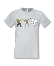 Мъжка тениска Хелоуин Halloween Zombie skeleton ghost dabbing