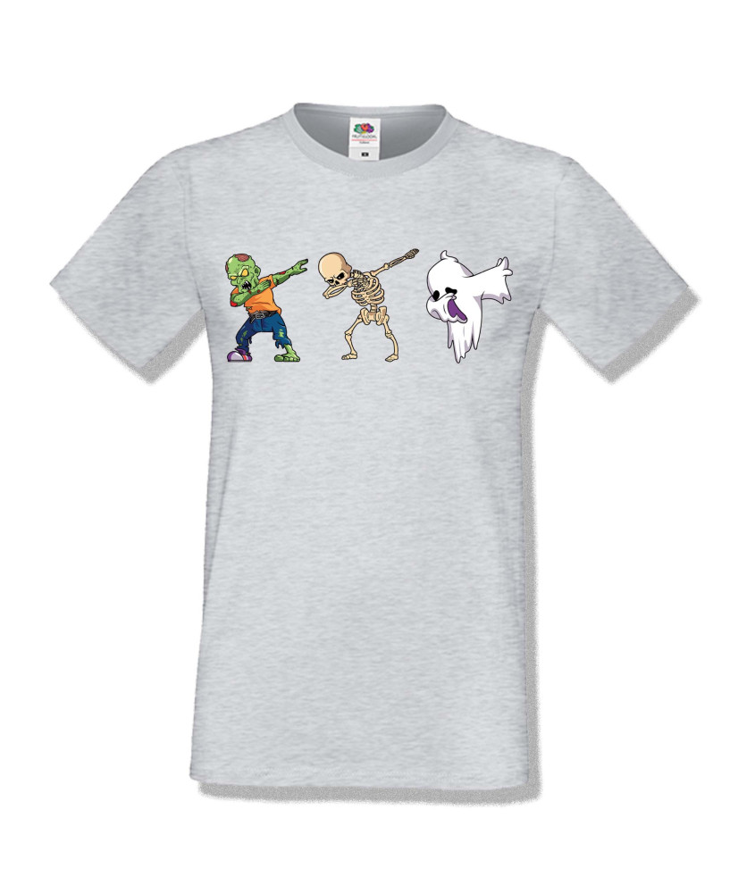 Мъжка тениска Хелоуин Halloween Zombie skeleton ghost dabbing