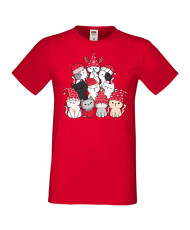 Мъжка коледна тениска Cat Xmas Tree 01