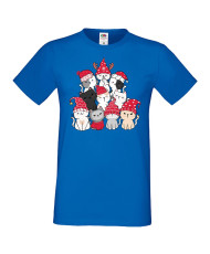 Мъжка коледна тениска Cat Xmas Tree 01