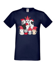 Мъжка коледна тениска Cat Xmas Tree 01