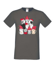 Мъжка коледна тениска Cat Xmas Tree 01