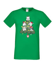 Мъжка коледна тениска Cat Xmas Tree 02