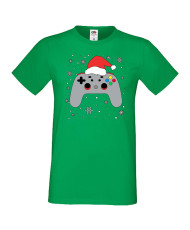 Мъжка коледна тениска Christmas Gamer Gamepad