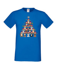 Мъжка коледна тениска Dogs Christmas Tree Chippoa