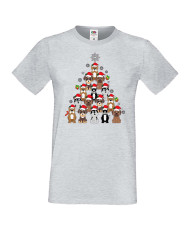 Мъжка коледна тениска Dogs Christmas Tree Chippoa