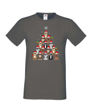 Мъжка коледна тениска Dogs Christmas Tree Chippoa
