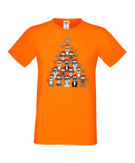 Мъжка коледна тениска Dogs Christmas Tree Chippoa