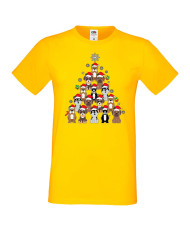 Мъжка коледна тениска Dogs Christmas Tree Chippoa