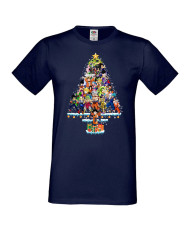 Мъжка коледна тениска Dragon Ball Z Christmas Tree