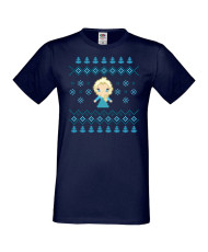 Мъжка коледна тениска Frozen Elsa Christmas