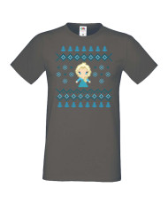 Мъжка коледна тениска Frozen Elsa Christmas